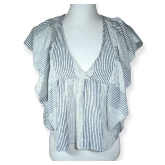 MELROSE & MARKET BLUE & WHITE STRIPE TOP SZ.XXS EUC. - Picture 2 of 6